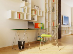 Moderní domácí pracovna s nábytkem na míru prostoru