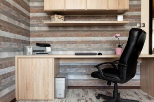 Urban apartment - modern office with a wooden desk