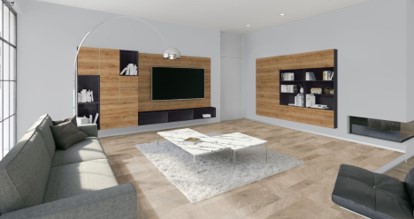 Ukázka řešení obývacího pokoje s dekorem 